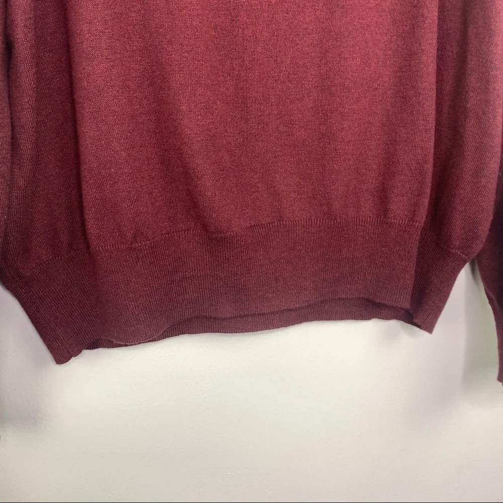 Orvis 1/4 zip maroon Sweater Cotton Silk size XL men’s pullover rib knit trim